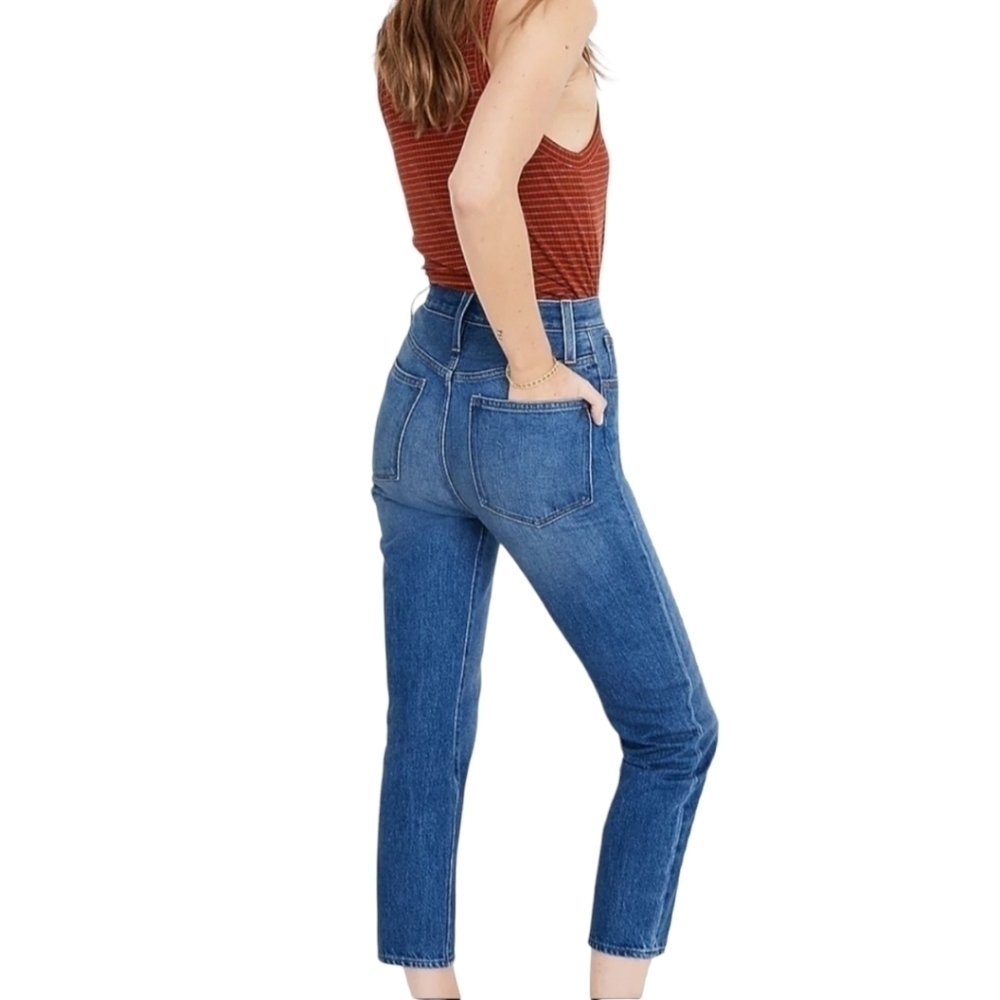 Madewell Mom Jeans 25 Womens Blue High Rise Medium Wash Denim AA585 - Picture 2 of 15